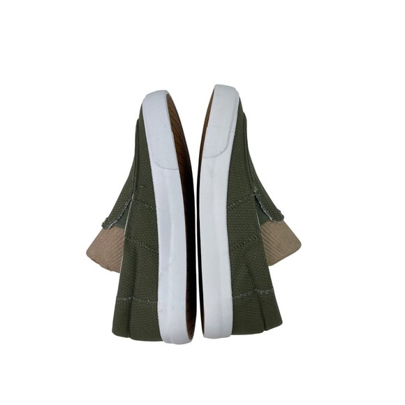 Obtaom Olive Green Slip On Shoes Canvas Sneakers Womens 8 Mens 6.5 - Picture 7 of 10